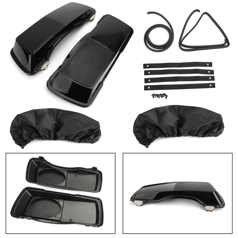 6x9" Saddlebag Speaker Lids For Harley Touring Saddlebags 93-13 Black