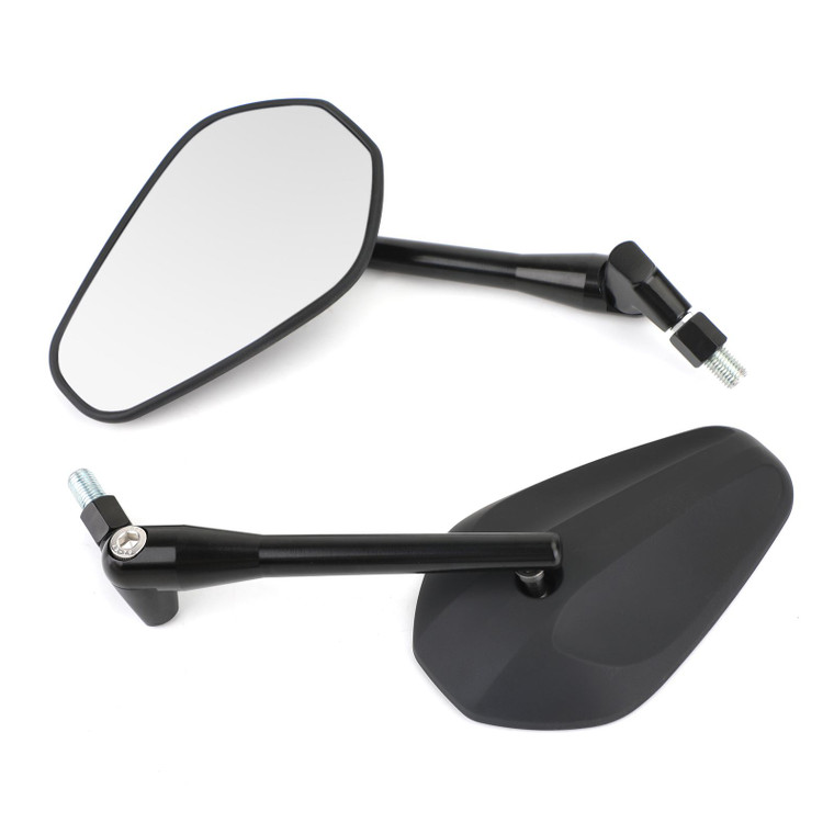 Pair M10x1.25 Rearview Side Mirrors For Motorcycle Moped Scooter Quad ATV UNIVERSAL FIT BLK