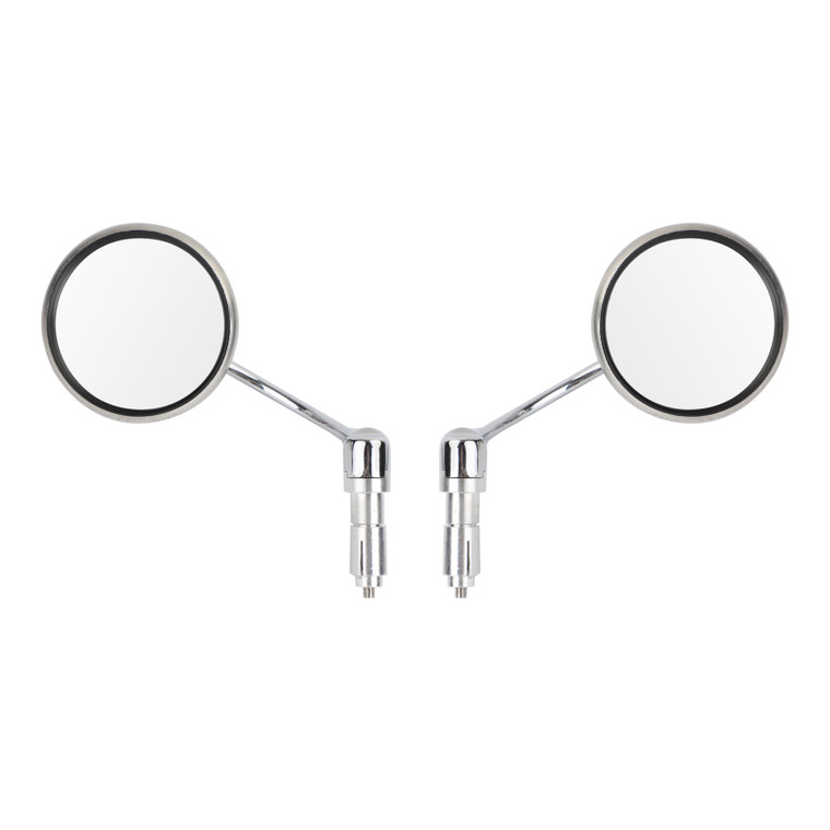 Universal Chrome Round Rearview Mirrors Bar End Side Mirrors for Motorcycle Chopper Bobber Cafe Racer