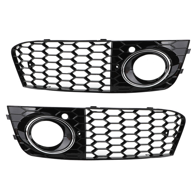 Fog Light Cover Grille Grill Honeycomb Fit For Audi A4 B8 2009-2012