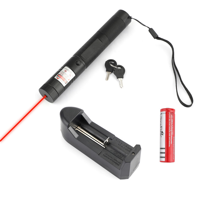 200 Miles 650nm Red Laser Pointer Pen Visible Beam Light Lazer + 18650 + Charger Generic For TV/LED/LCD Screens Tactical Flashlights Presentation Office/Outdoors/Astronomic/Construction For Cats Dogs Pet Interactive Toys