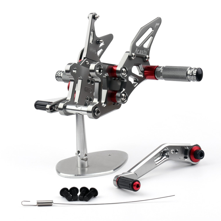 Adjustable CNC Rider Rear Set Rearsets Footrest Foot Rest Pegs Fit For Suzuki GSX-R / GSXR 1000 2017-2020 GRAY