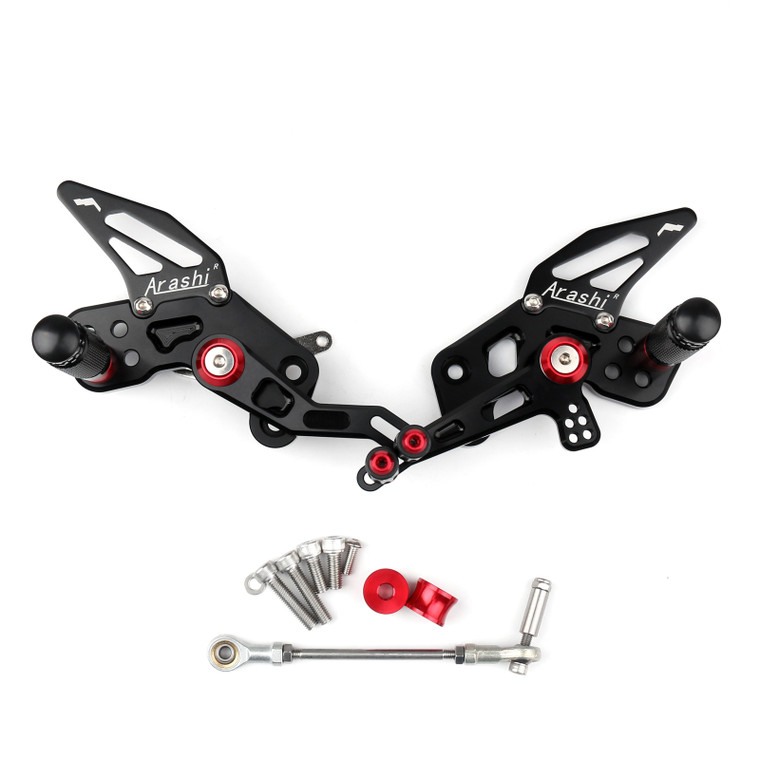 Adjustable CNC Rider Rear Set Rearsets Footrest Foot Rest Pegs Fit For Kawasaki Z125 Pro 2016-2019 BLK