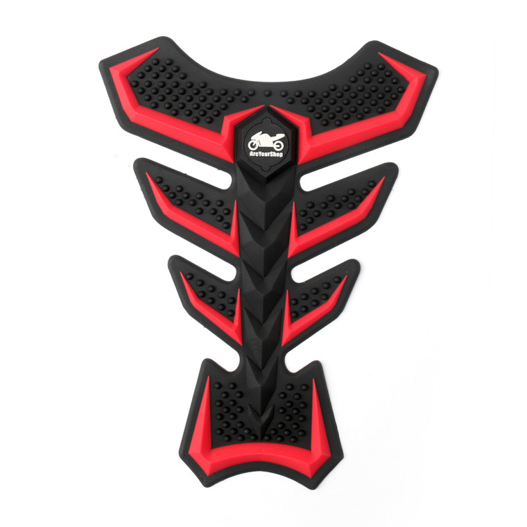 Motorbike Rubber Tank Pad Protector Motorcycle Scratch Pad Universal Spine Sticker B5 RED