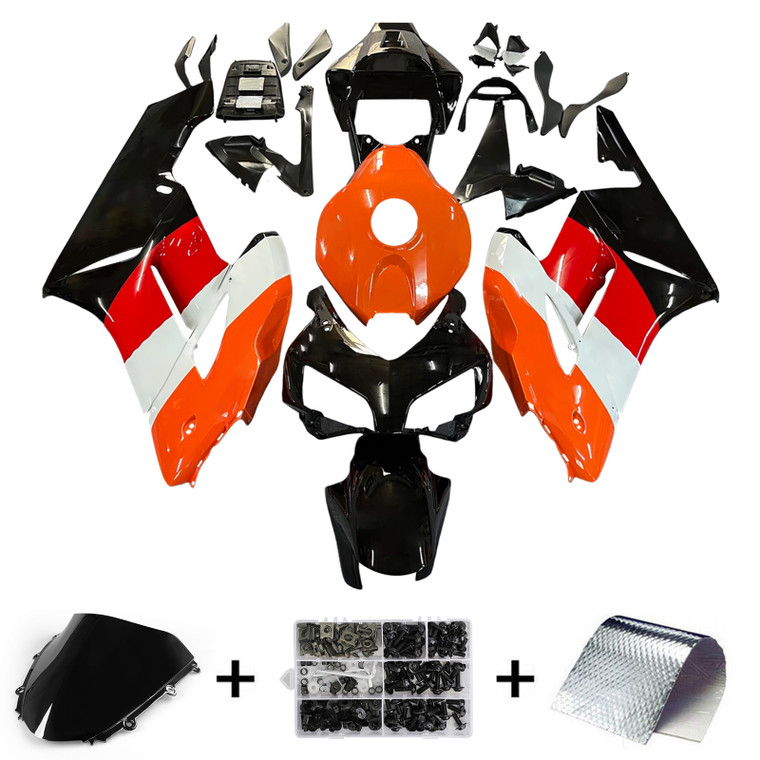 2004-2005 Honda CBR1000RR Amotopart Fairings Black Orange Repsol Racing Customs Fairing