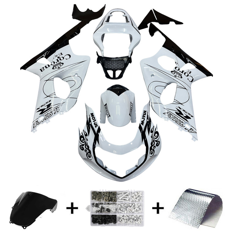 Fairings Suzuki GSXR 1000 White & Black Corona Racing  (2000-2002)