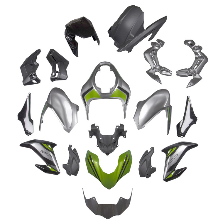 Silver Green Injection Plastic Bodywork Fairing Fit for Kawasaki Z900 2017-2019