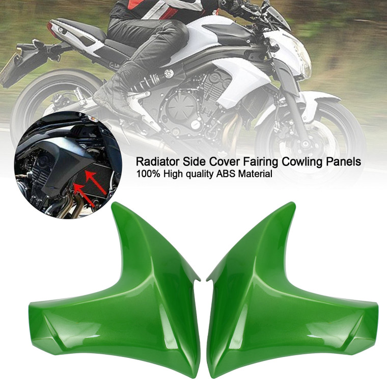 Radiator Side Cover Fairing Cowling Panels for Kawasaki ER6N 2012-2016 green