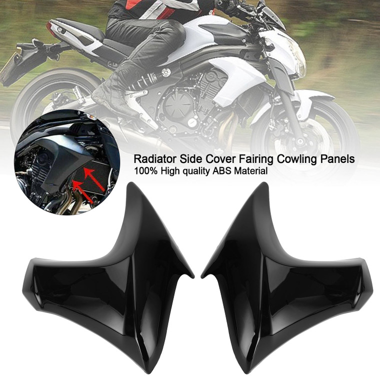 Radiator Side Cover Fairing Cowling Panels for Kawasaki ER6N 2012-2016 Gloss Black