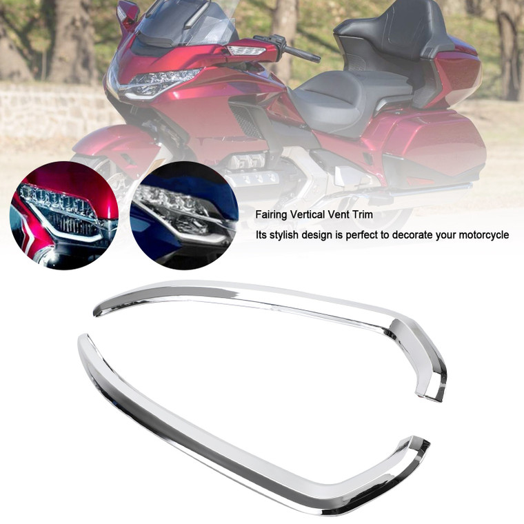 Chrome Fairing Vertical Vent Trim For Honda Goldwing 1800 GL1800 2018-2021 2019
