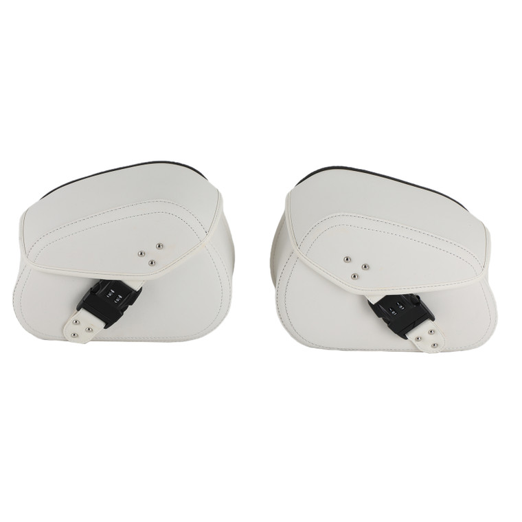 Pair Motorcycle Luggage Saddle Bikes Tool Side Hanging Bag Waterproof White