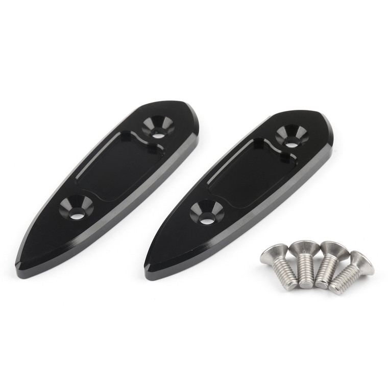 Mirror Eliminator Hole Cap Covers Yamaha YZF R3 (15-16) R25 (13-15) Black