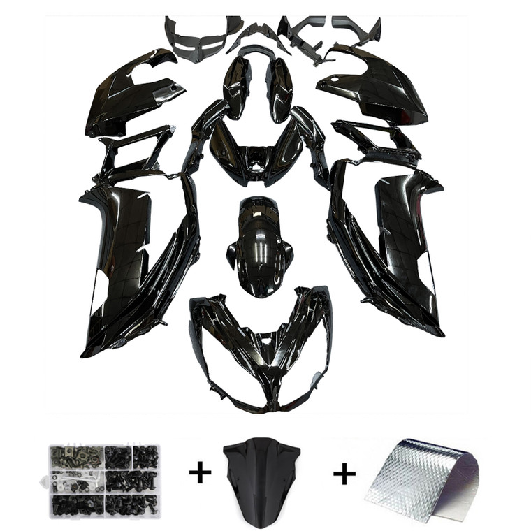 Injection Fairing Kit Plastic Fit for Kawasaki Ninja 650 EX650 2012-2016 Gloss Black #10