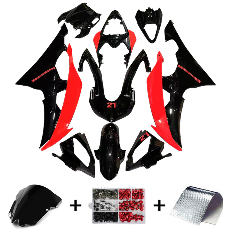 2008-2016 Yamaha YZF 600 R6 Injection Fairing Kit Bodywork Plastic ABS #154 Amotopart Fairing