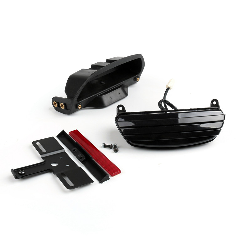 Tri-Bar Fender LED Tail Light Bracket Harley FXST FXSTB FXSTC Softail, Black