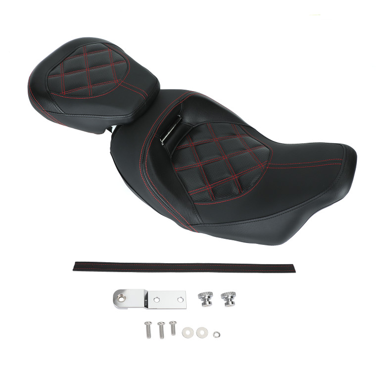 Driver Passenger Seat Red Fit For Harley Cvo Touring Road Glide Fltr 09-21 20