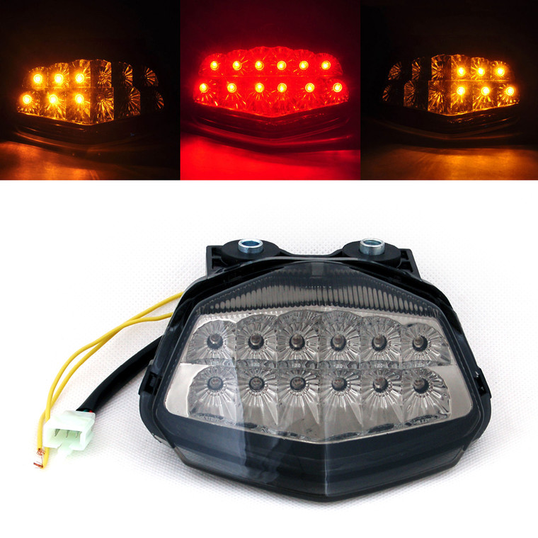 Integrated LED TailLight Turn Signals For Kawasaki EX250/Ninja 250R 2008-2012 Smoke