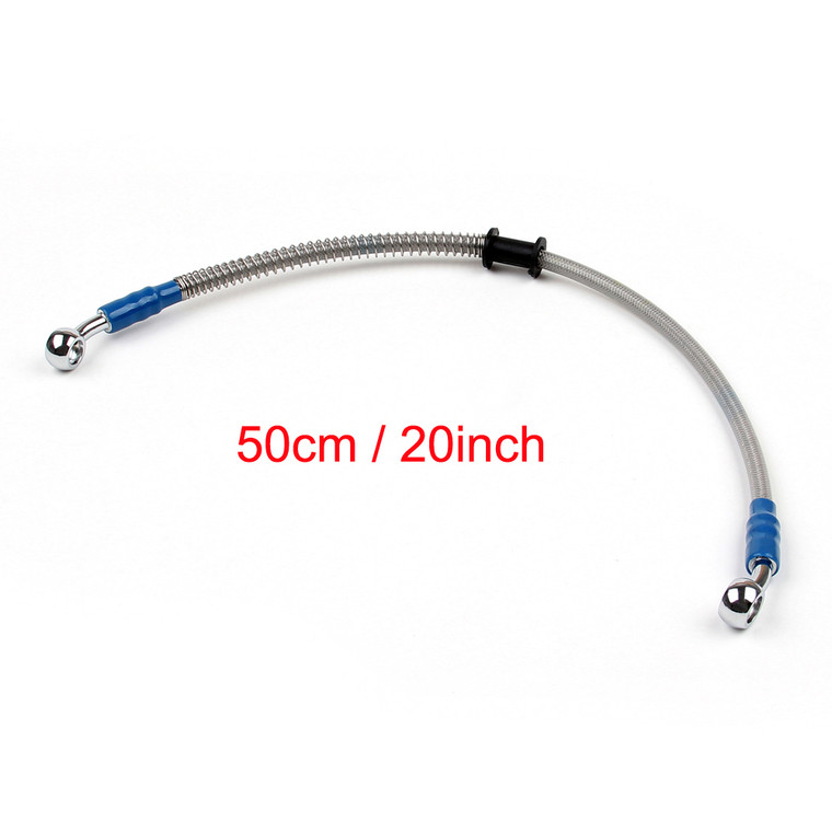 50cm/20" M10 Brake Oil Hose Line Banjo Fitting Stainless Steel End