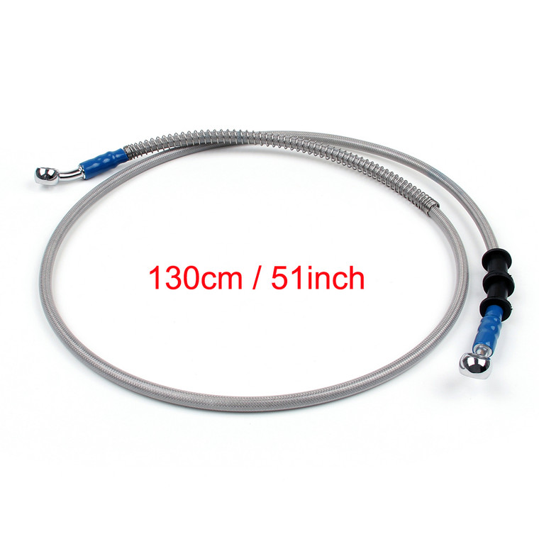 130cm/51" M10 Brake Oil Hose Line Banjo Fitting Stainless Steel End