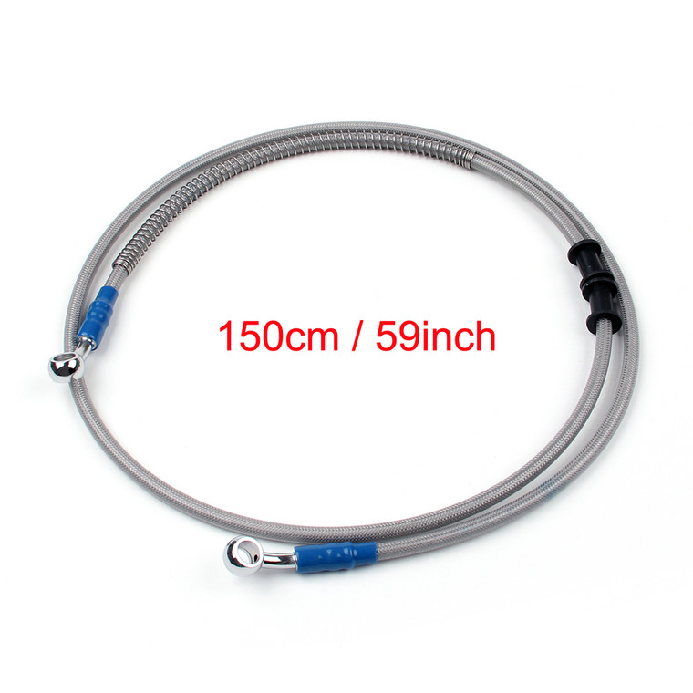 150cm/59" M10 Brake Oil Hose Line Banjo Fitting Stainless Steel End