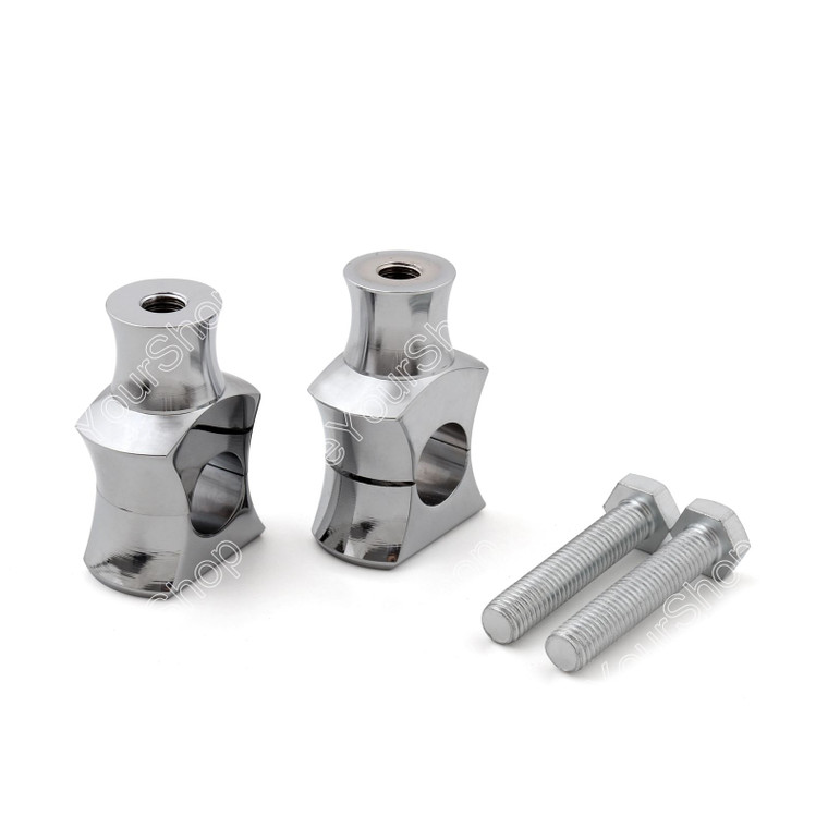 1" 25mm Chrome Handlebar Risers Clamp For Harley Fat Boy Dyna Sportster Touring