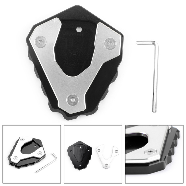 Kickstand Side Stand Extension Enlarger Base Pad for BMW G310R 2016-2018 Silver