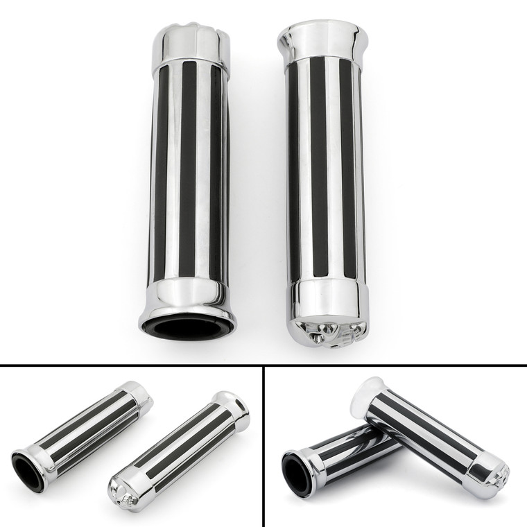 Grips Harley Davidson & Custom Choppers, up to 2007, Chrome Skull End