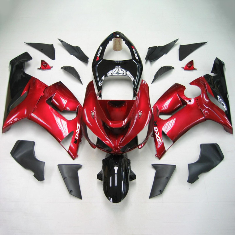 Injection Fairing Kit Bodywork Plastic ABS fit For Kawasaki ZX6R 636 2005-2006 #113