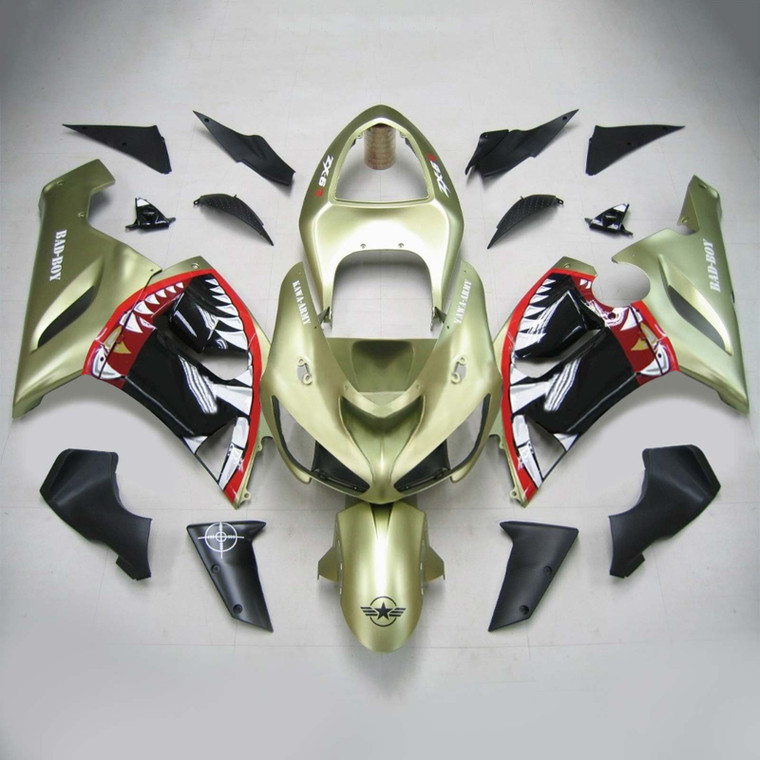 Injection Fairing Kit Bodywork Plastic ABS fit For Kawasaki ZX6R 636 2005-2006 #119
