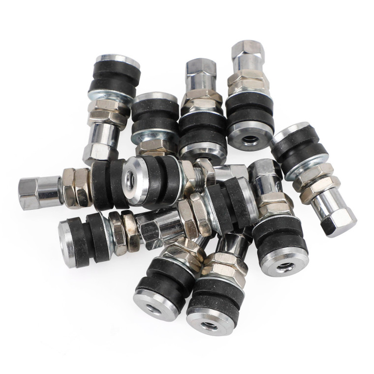 12pcs Short Chrome Metal Tire Valve Stems TR161 Bolts For ATV Go-karts Hot Rods