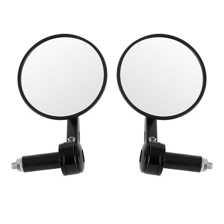 Custom HandleBar End Mirrors Anti Glare Round Black Billet Quality 22mm 7/8" X2