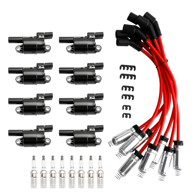 8x Ignition Coil+Spark Plug+ Wire UF414 For GMC Silverado 1500 Tahoe 5.3L Generic