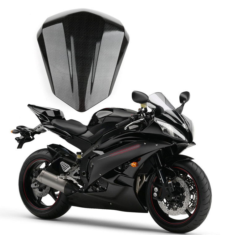 Seat Cowl Rear Passenger Pillion Seat Cover Yamaha R6 YZFR6 (2006-2007) Faux Carbon