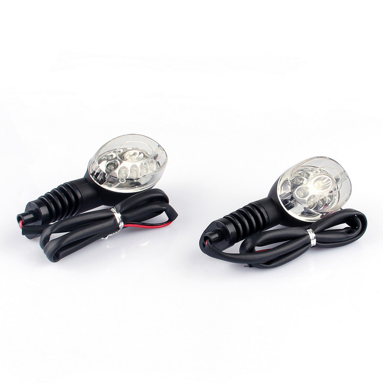 Front Rear LED Turn Signals Blinker Indicator Amber Kawasaki NINJA 250R 08-12 Clear