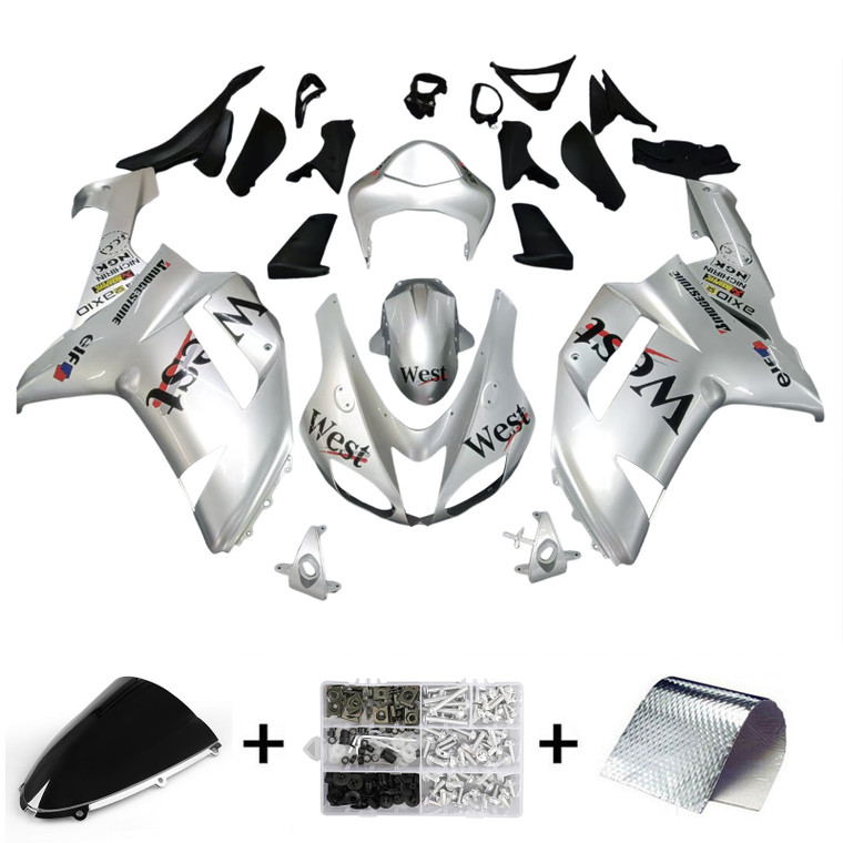 2007-2008 Kawasaki ZX6R 636 Injection Fairing Kit Bodywork Plastic ABS #19
