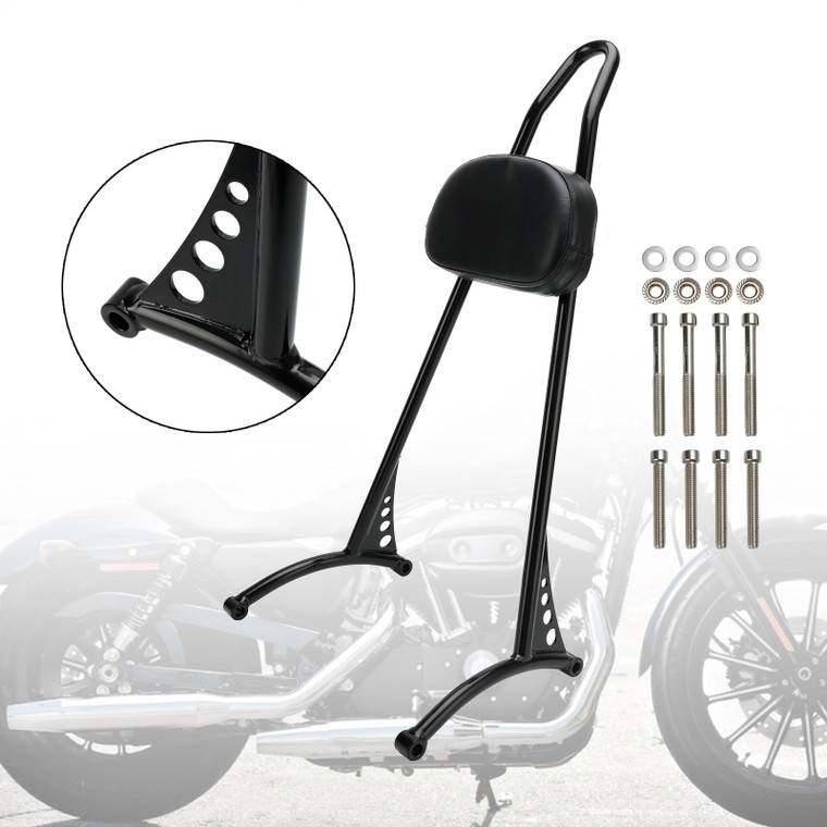 Passenger Sissy Bar Backrest for Sportster Iron 883 1200 XL 48 72 2004-Later Black