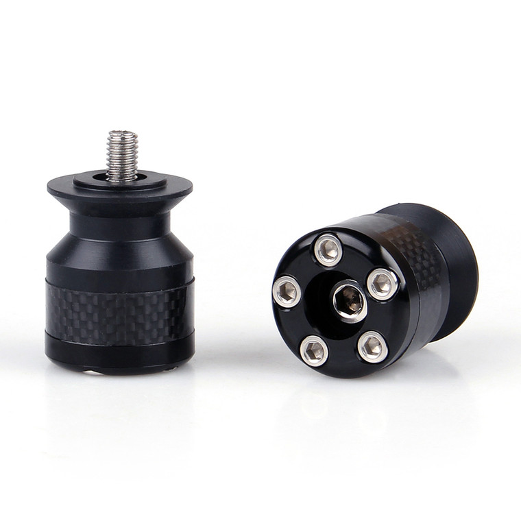 Spools 6MM Carbon Fiber Swingarm Sliders Yamaha, Black