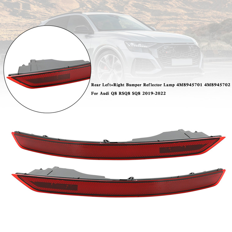 Rear Left+Right Bumper Reflector Lamp 4M8945701 702 For Audi Q8 RSQ8 SQ8 19-2022