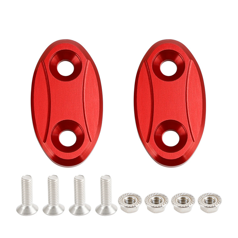 Red mirror delete blanking block off plates fits Kawasaki ZX-6R ZX6R 2003-2004