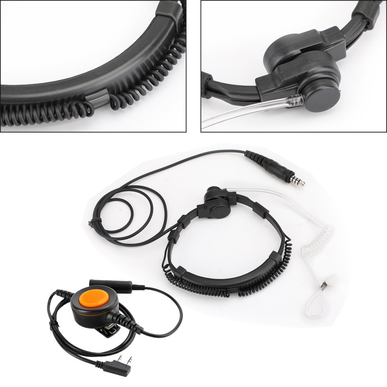 7.1mm Big Plug Tactical Throat Headset For Kenwood TK-208 TK-220 TK-240 TK-248