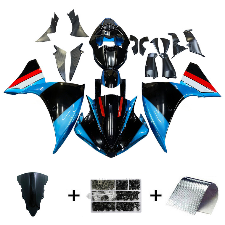 2009-2011 Yamaha YZF 1000 R1 Injection Fairing Kit Bodywork Plastic ABS#168 Amotopart Fairing