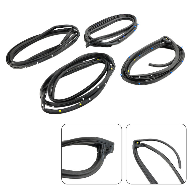 4PCS Door Weatherstrip Silence Opening Gasket For Honda Civic 2006-2011