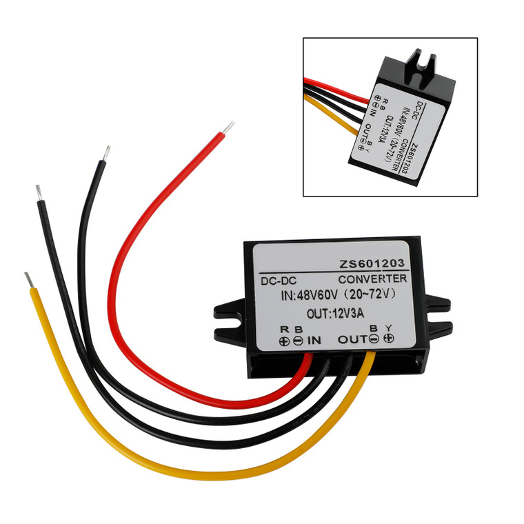 Waterproof DC-DC Converter 60V Step Down to 12V Car Power Supply Module 3A