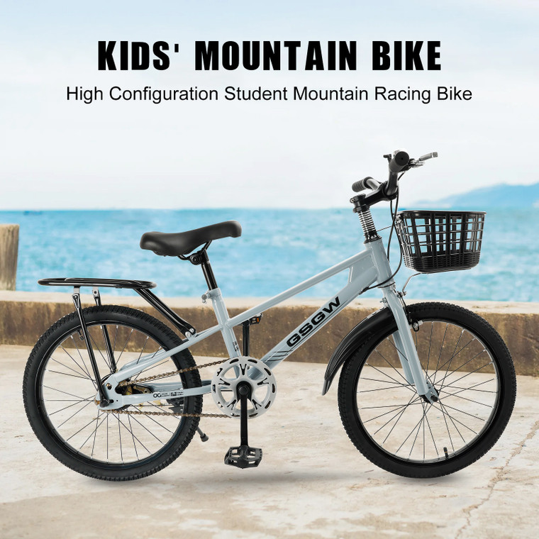 20 inch Bike Teenager Children's Bicycle Kids Bike For Boys and Girls Youth Bike with Kickstand Basket