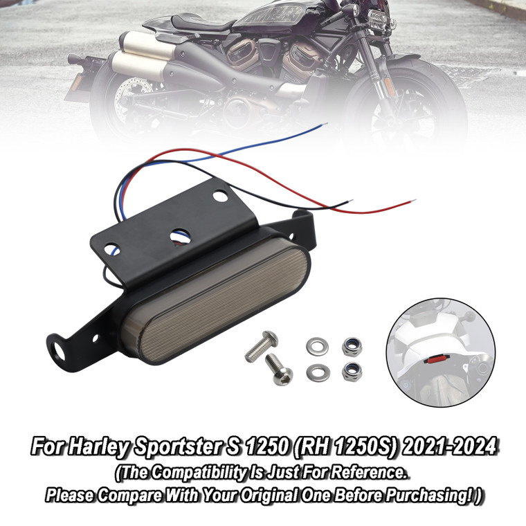 2021-2024 Harley Sportster S 1250 RH 1250S Tail Light Fender License Plate Holder Smoke Grey Generic