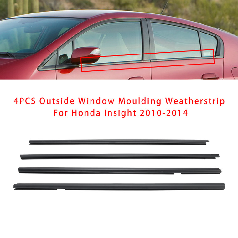 2010-2014 Honda Insight 4PCS Outside Window Moulding Weatherstrip 72950-TM8-013 Generic