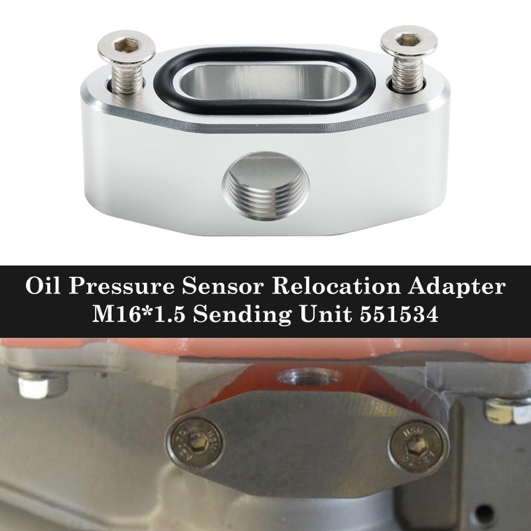 LS series GM V8 engines LS LQ L92 L99 L33 LR4 Billet Oil Pressure Sensor Relocation Adapter 551534 Generic