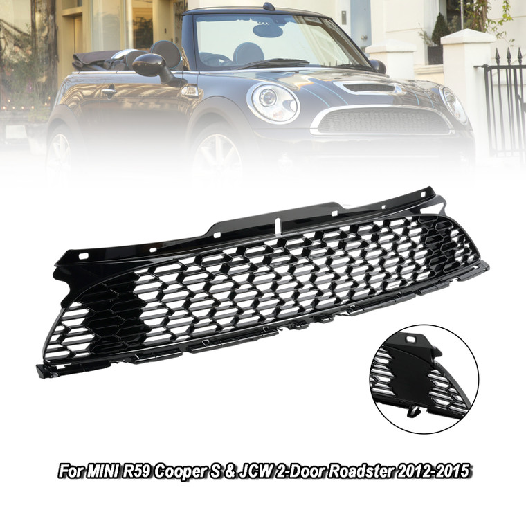 2012-2015 MINI R59 Cooper S & JCW 2-Door Roadster Front Bumper Grille Black Generic