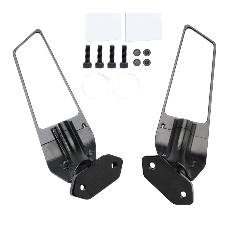 2019-2021 Kawasaki Ninja 125 CNC Aluminum Adjustable Swivel Winglet Mirror White Generic