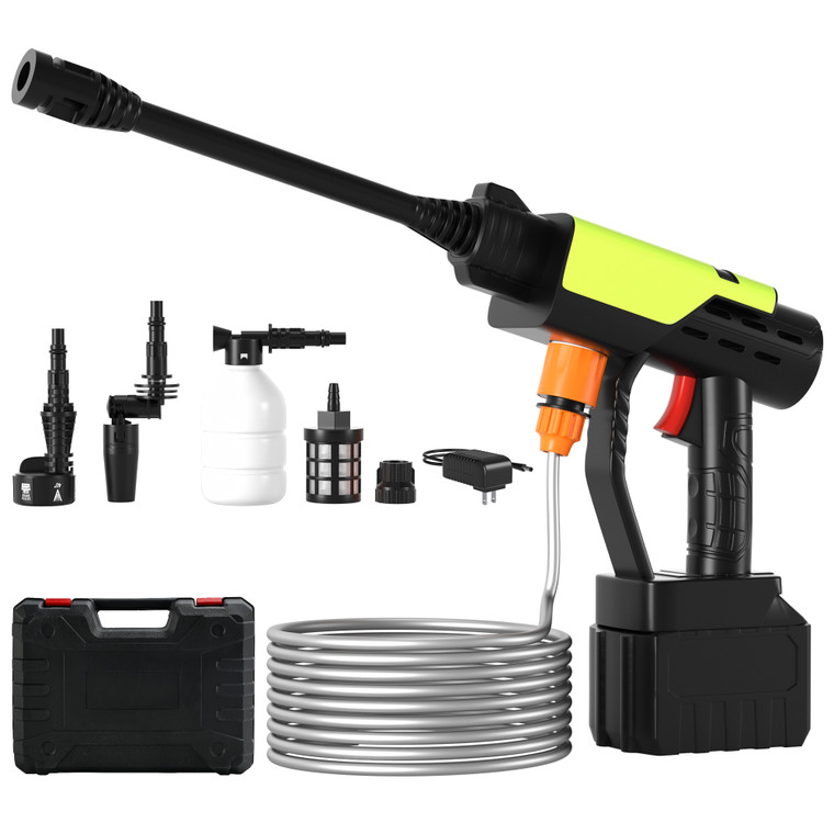6 in 1 Portable Cordless Electric High Pressure Water Spray Gun Car Washer Cleaner Tool W/Three function levers